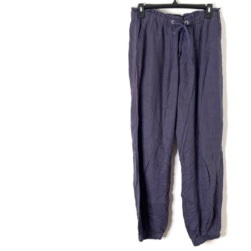 Social Standard by Sanctuary Grey Linen Blend Drawstring Pants Baggy Cuffed